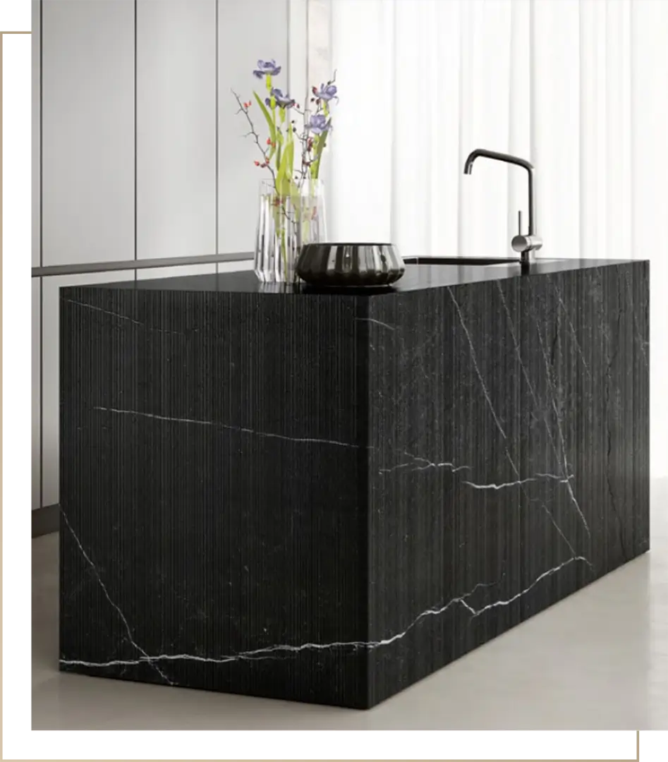 Filo Stone - Kőbeszerezés - Felületkezelt pult - New Marquina Soft quartzie