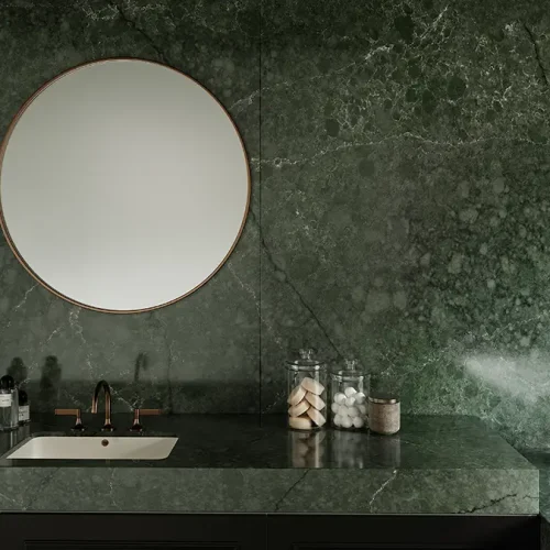 silestone-FÜRDŐSZOBA_Silestone XM - Bathroom USA - Le Chic Boheme - Jardin Emerald - Detalle 1